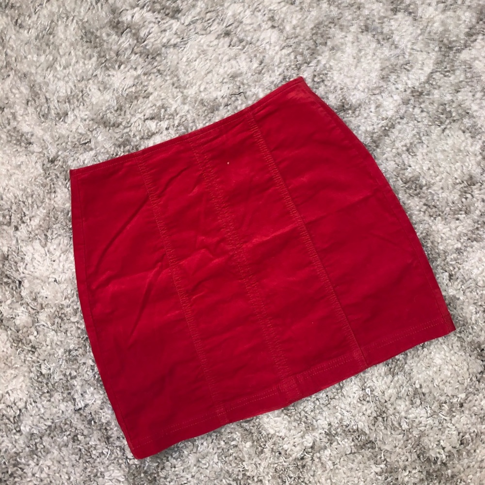 Pacsun Velvet High Rise Red Skirt
